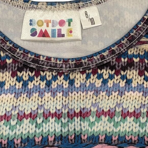 DotDotSmile DDS Girls Lucy Twirl Dress 8/10 Chevron Stripes Multicolor - Picture 3 of 5